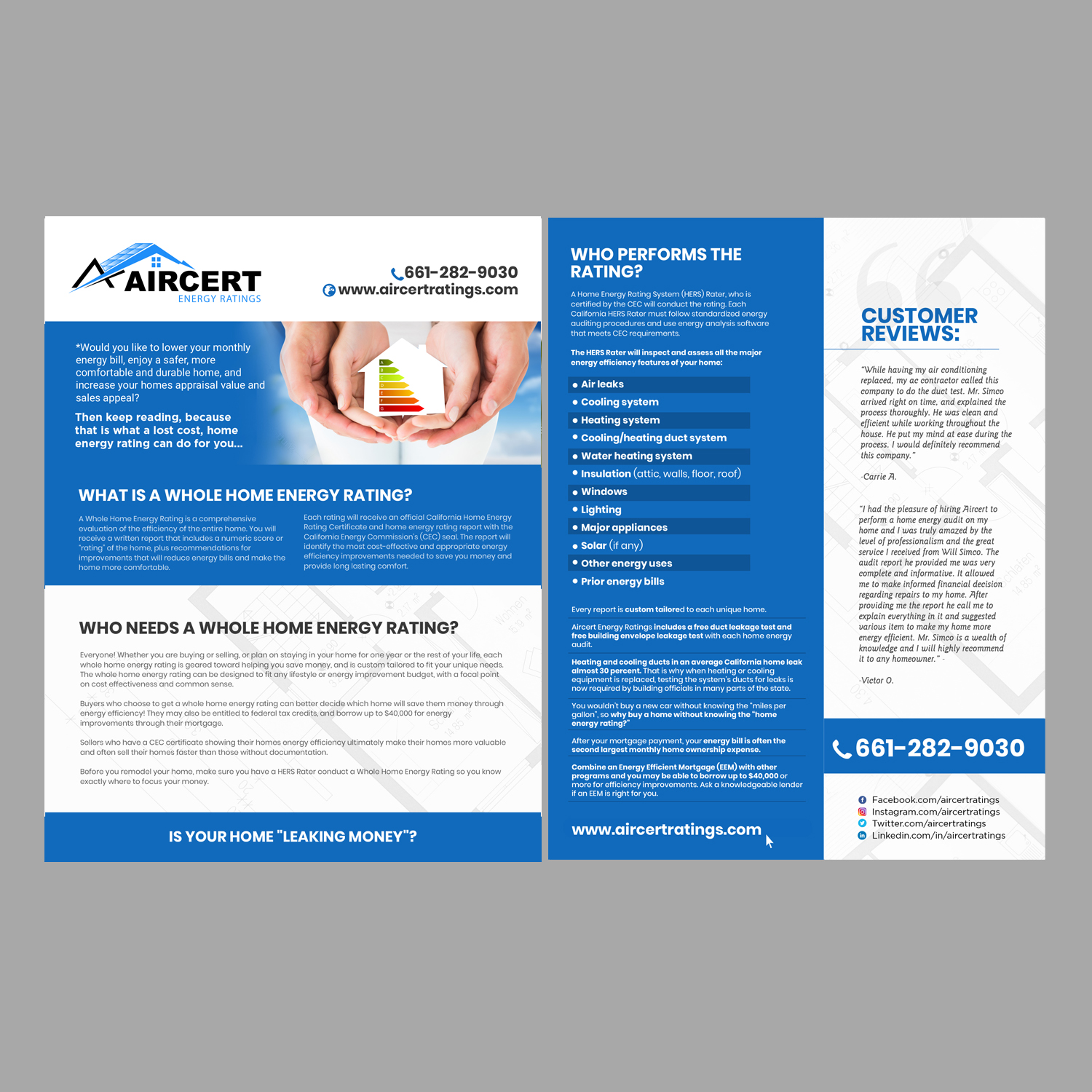 Flyer Design by ekta.web for Aircert Energy Ratings, Inc. | Design #18862561