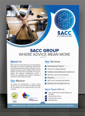 Design de Flyer par SAI DESIGNS pour SACC Services pty ltd | Design : #18730333
