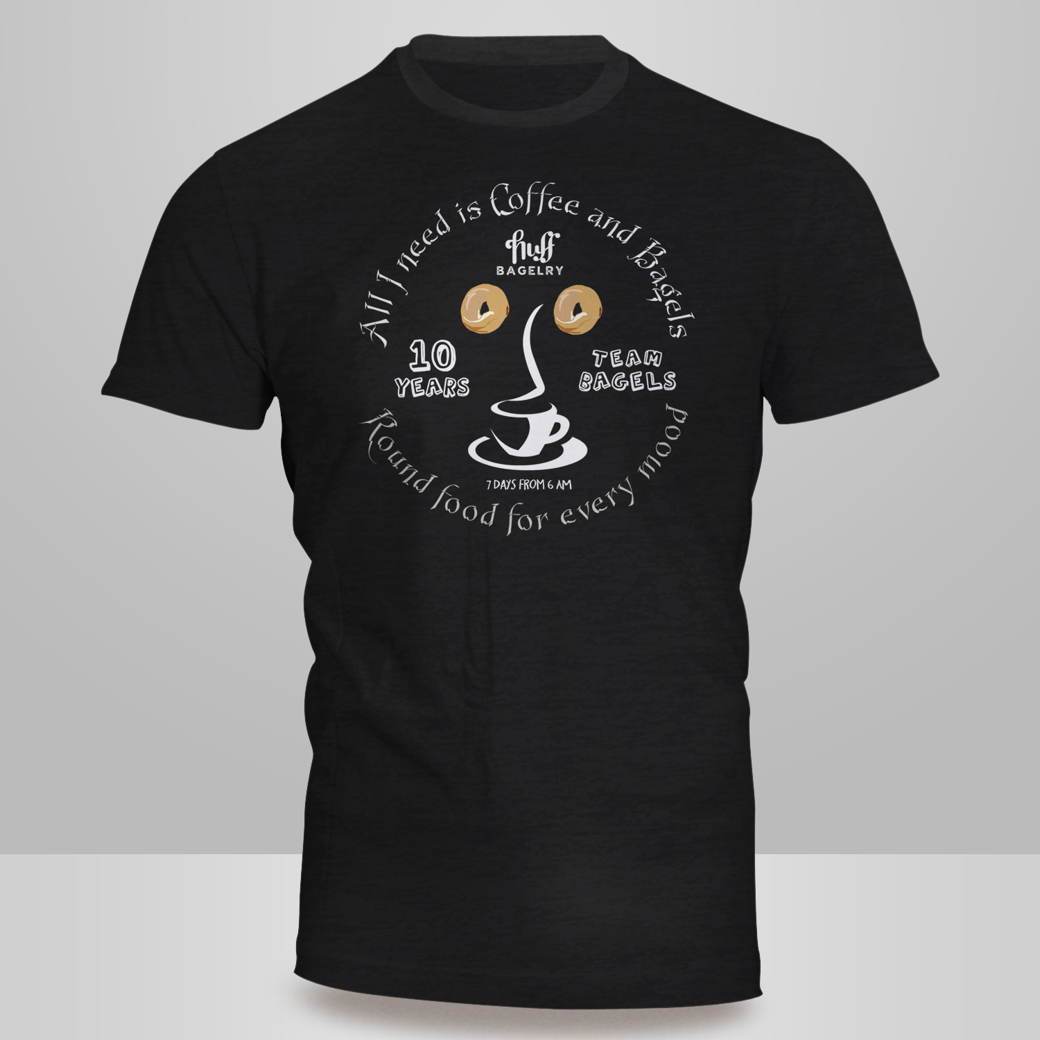 T-shirt Design by Kero for huff bagelry | Design #18705949