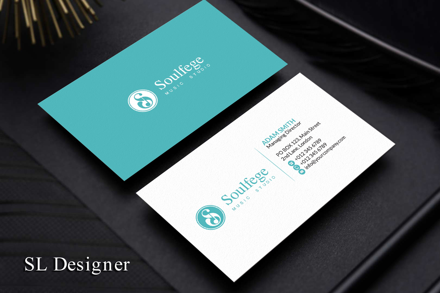 Business Card Design by SL Designer for Soulfege Music Studio LLC | Design #19099584