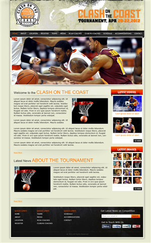 Wordpress Design Project - Basketball Tournament | Wordpress Design by Expert Designer
