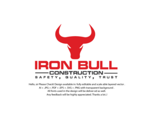 Iron-Bull Construction safety, quality, trust | Logo Design by juie design