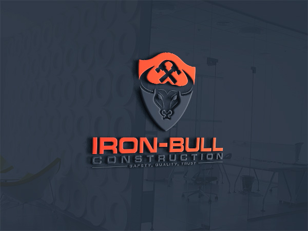 Logo Design by @m for Iron-Bull Construction  | Design #18717555