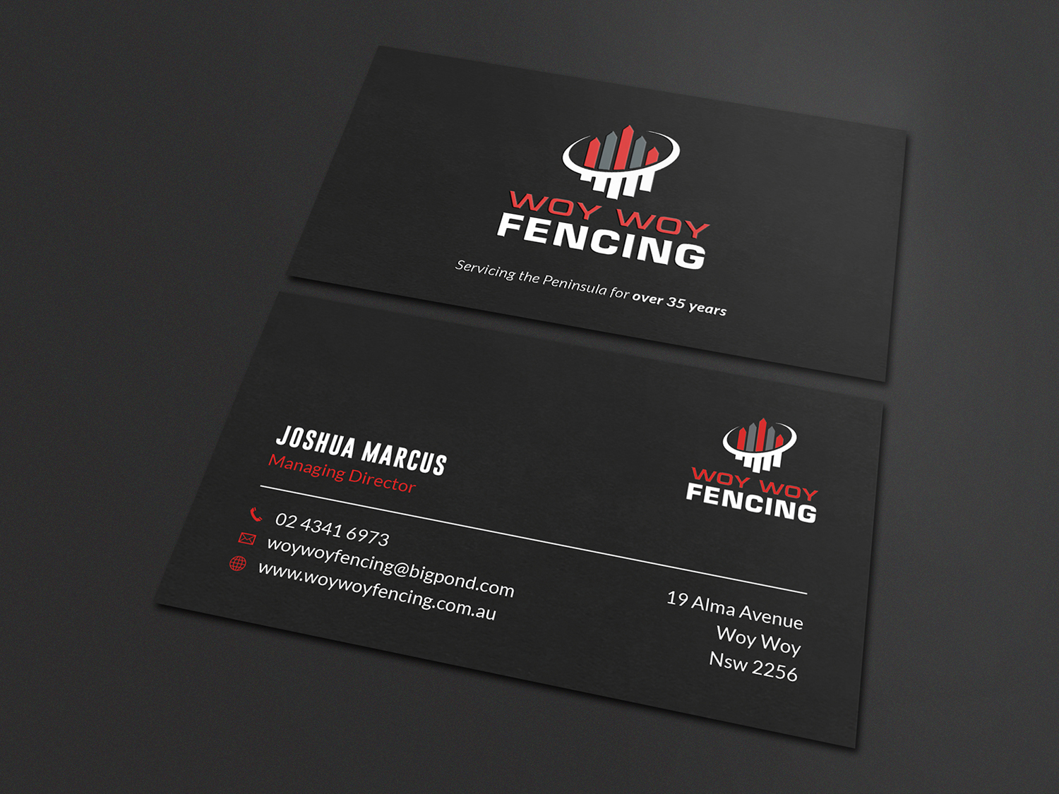 Business Card Design by Tilt for Woy Woy Fencing | Design #18798774