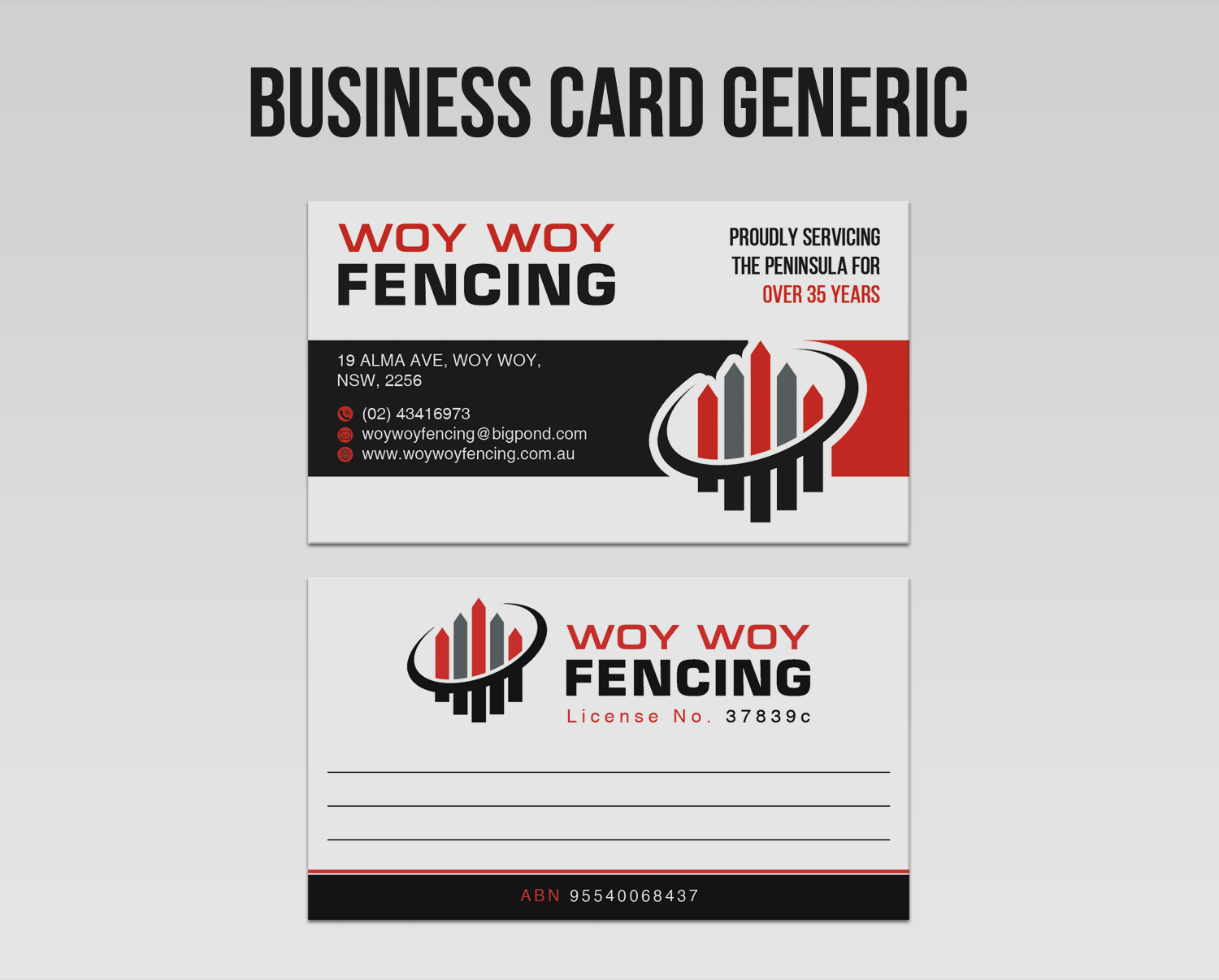 Business Card Design by WebixBD for Woy Woy Fencing | Design #19014853