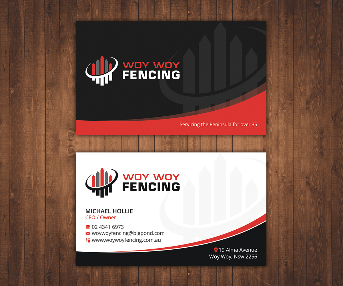 Business Card Design by Stylez Designz for Woy Woy Fencing | Design #18805527