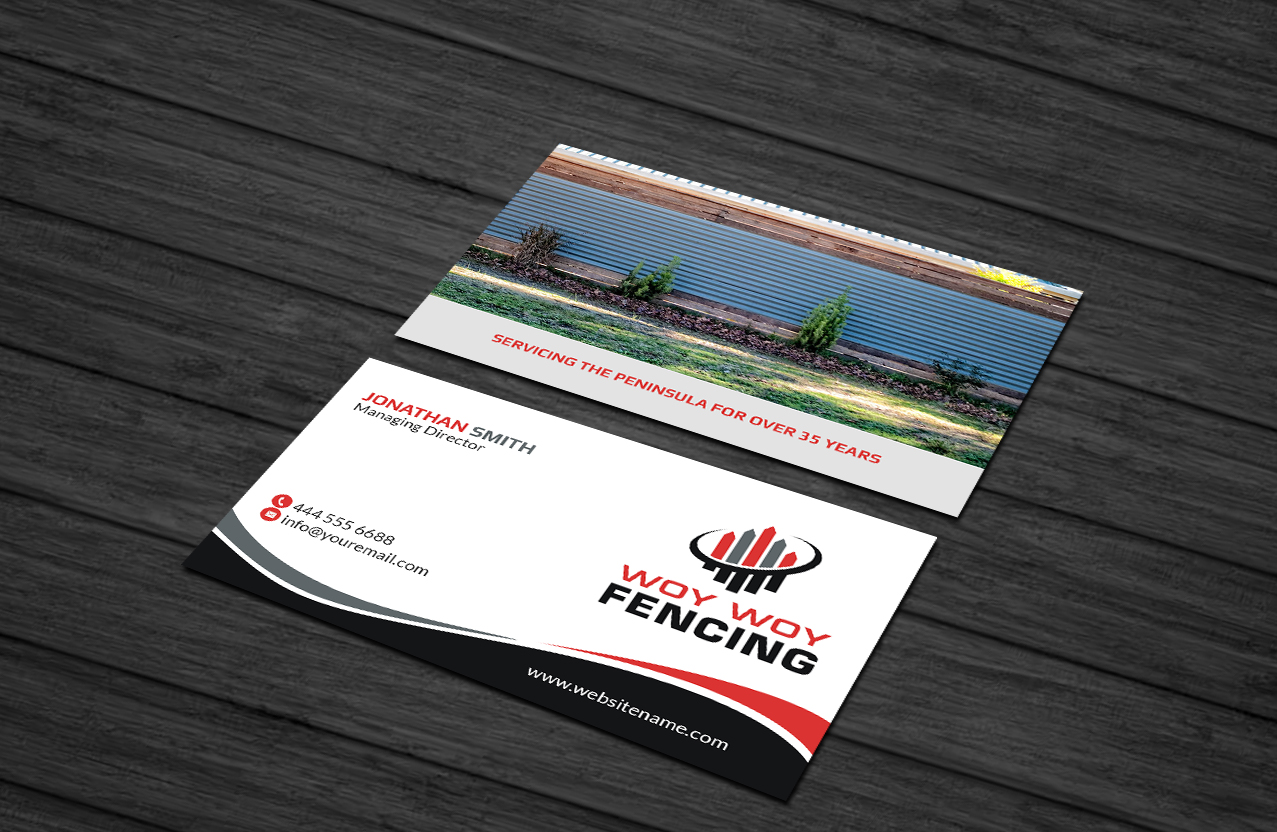 Business Card Design by Creations Box 2015 for Woy Woy Fencing | Design #18784293