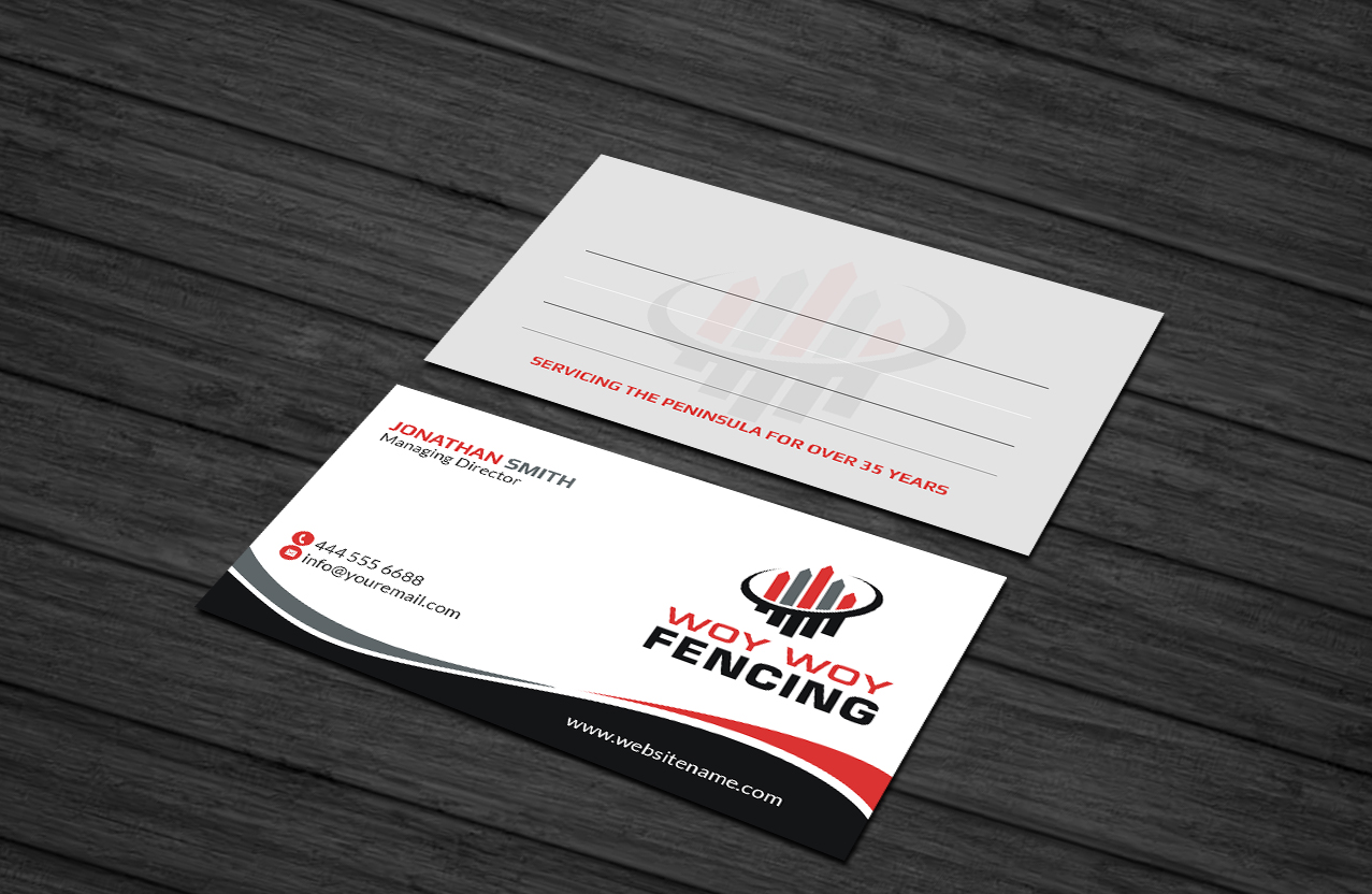Business Card Design by Creations Box 2015 for Woy Woy Fencing | Design #18784294