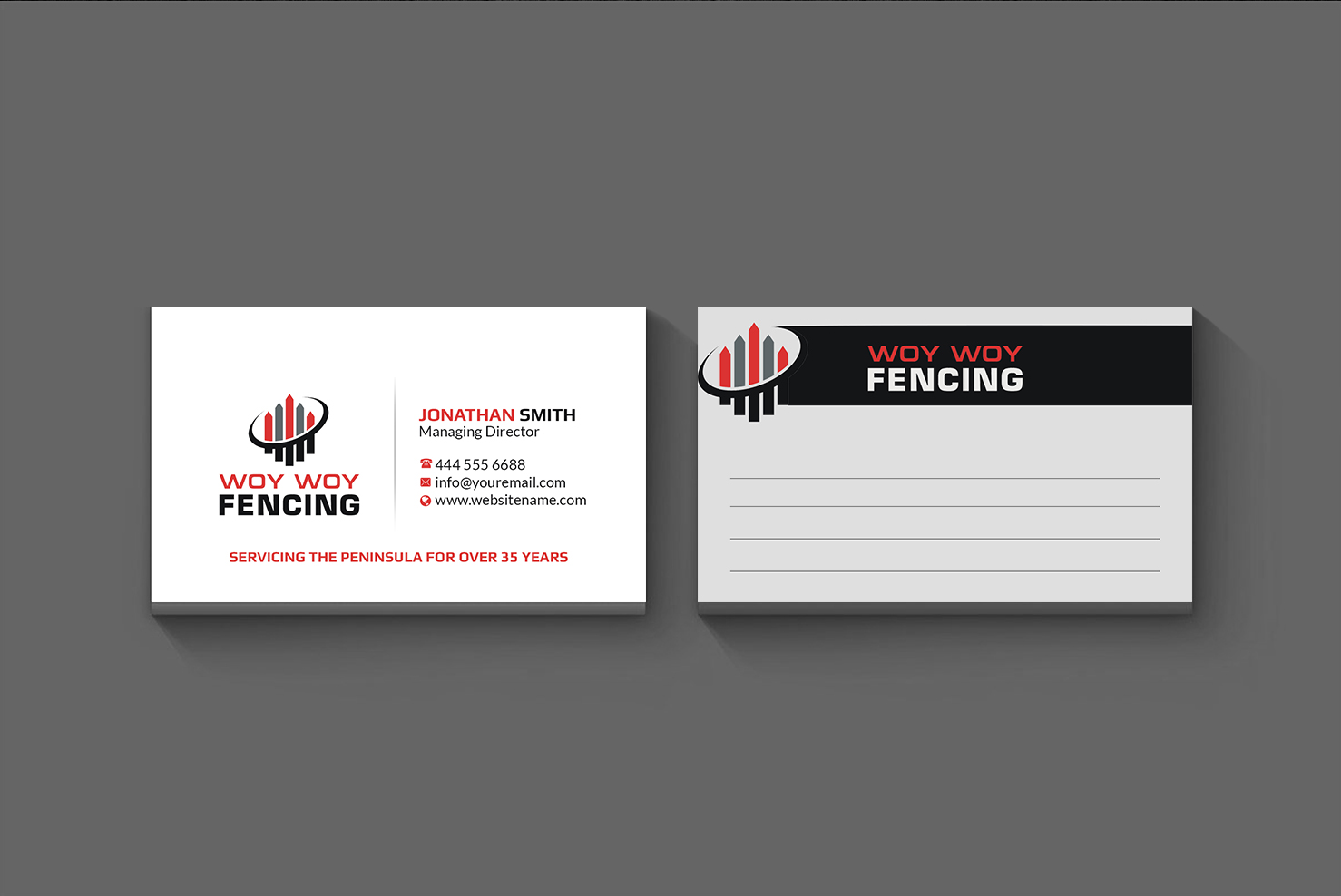 Business Card Design by Creations Box 2015 for Woy Woy Fencing | Design #18784295