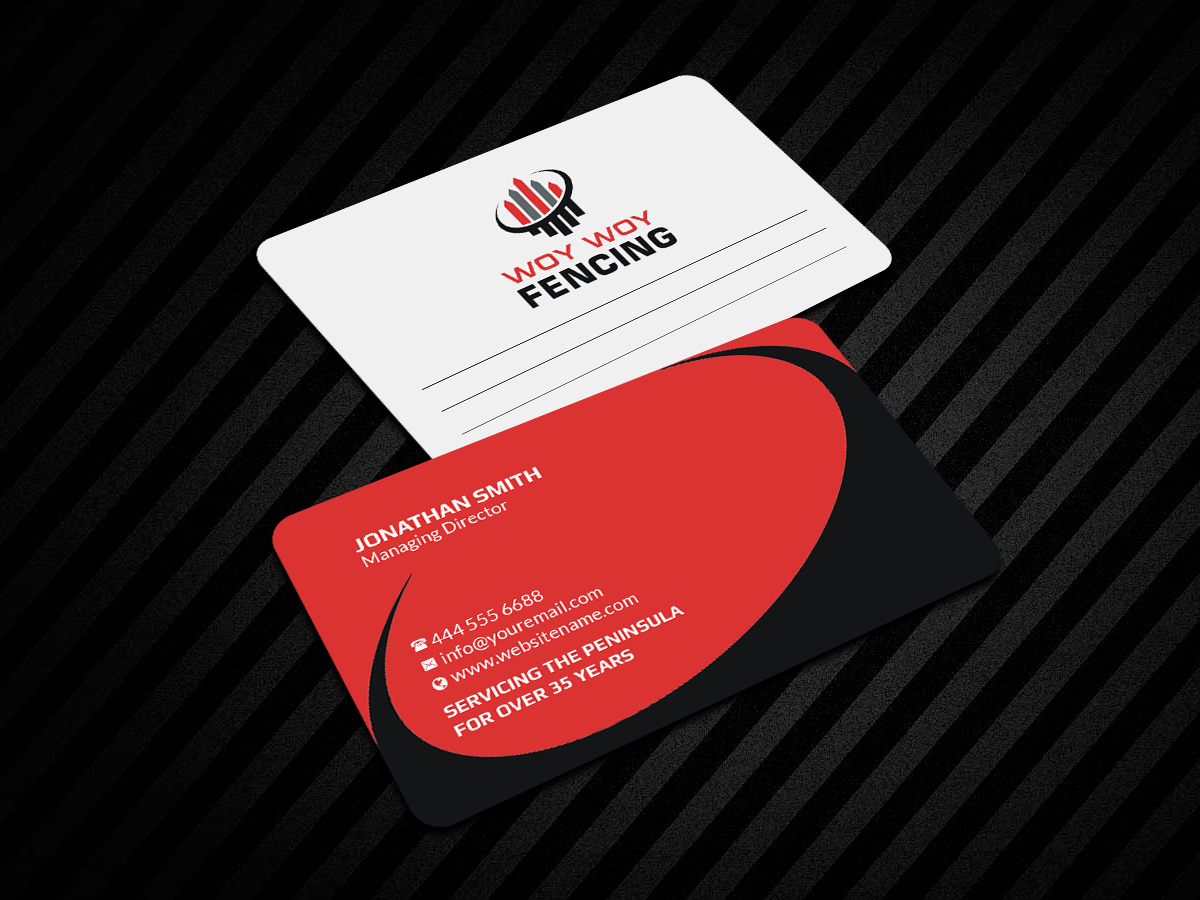 Business Card Design by Creations Box 2015 for Woy Woy Fencing | Design #18784298