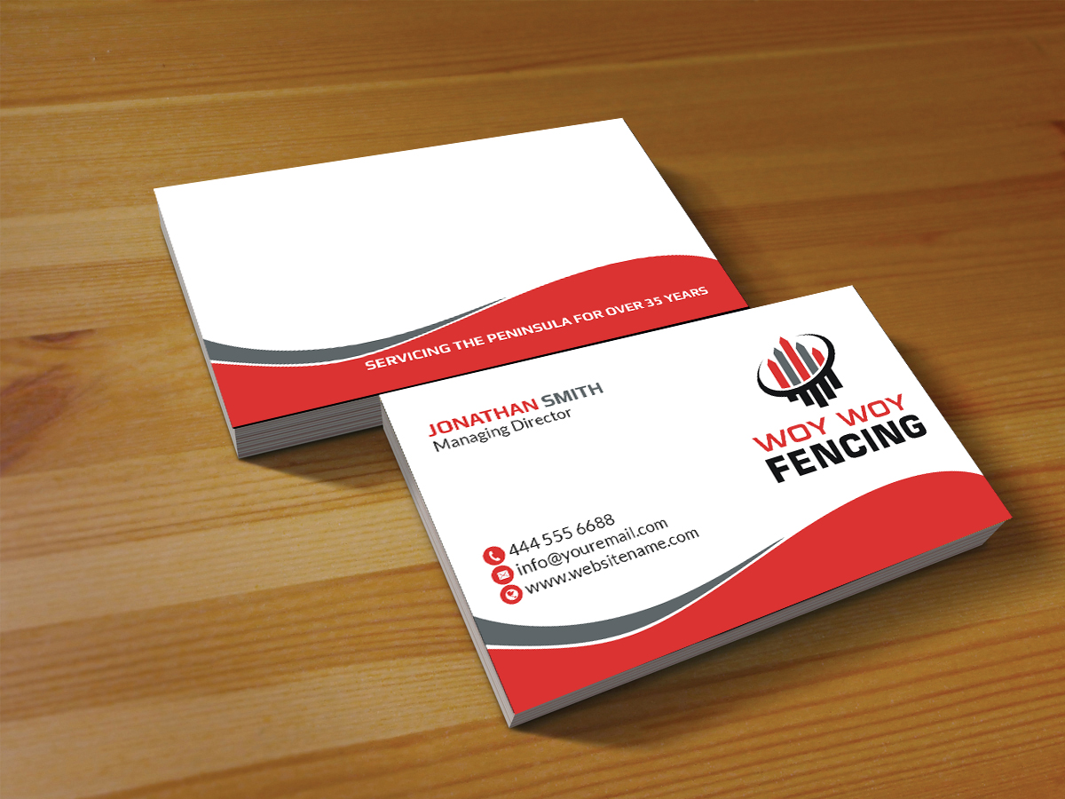 Business Card Design by Creations Box 2015 for Woy Woy Fencing | Design #18784384