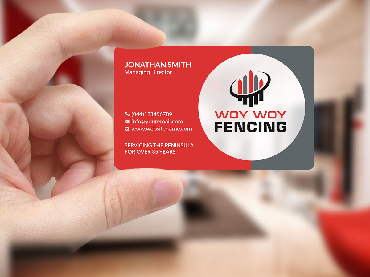 Business Card Design by Creations Box 2015 for Woy Woy Fencing | Design #18784389