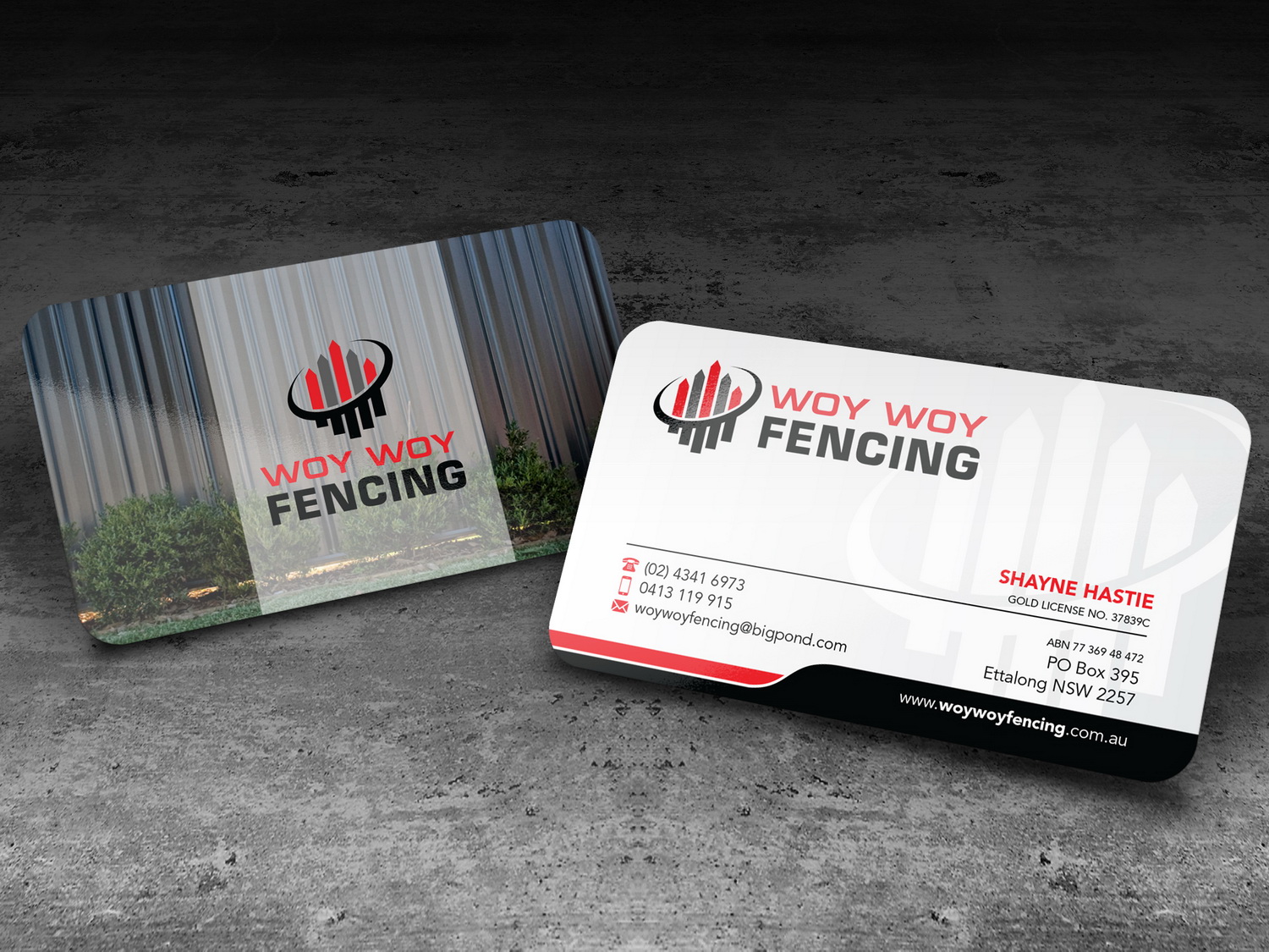 Business Card Design by cini.angela87 for Woy Woy Fencing | Design #18763399
