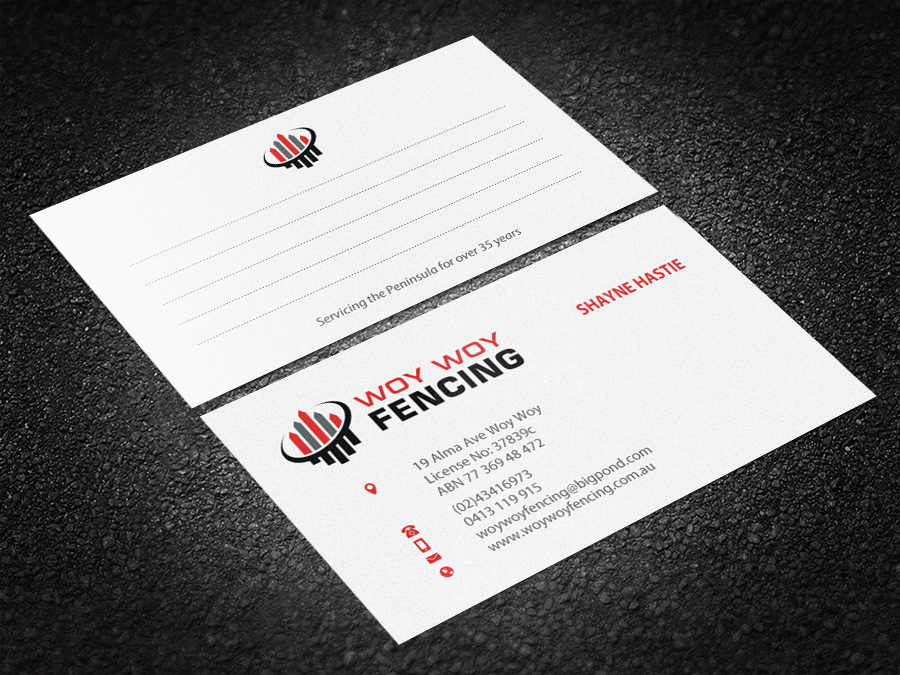 Business Card Design by Brand aid for Woy Woy Fencing | Design #18761763