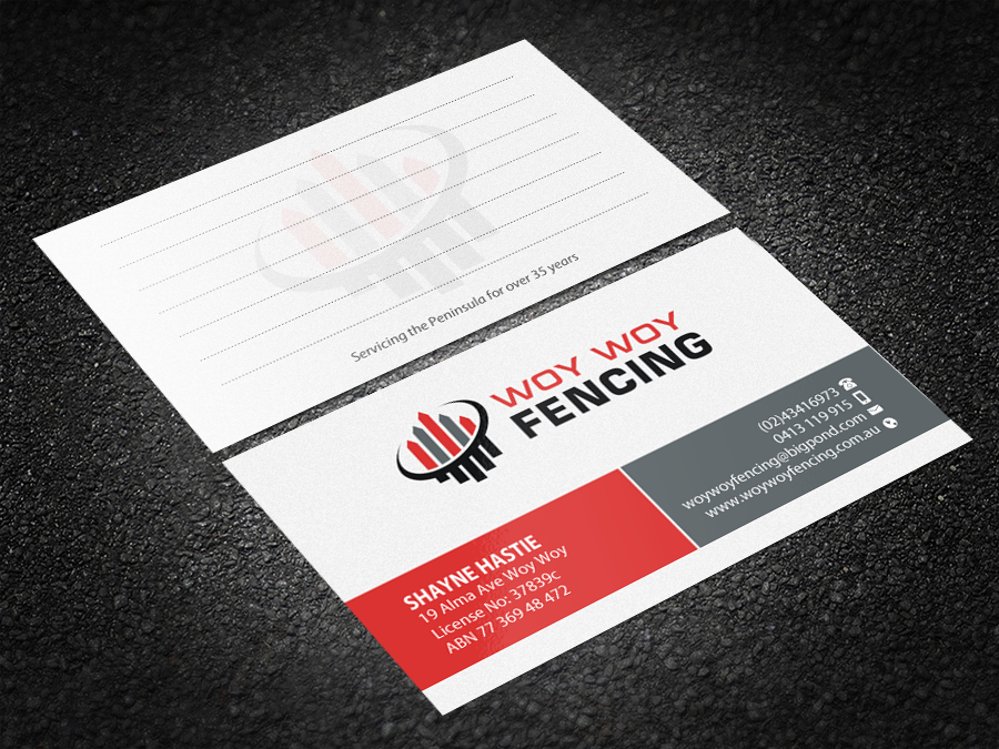 Business Card Design by Brand aid for Woy Woy Fencing | Design #18761766