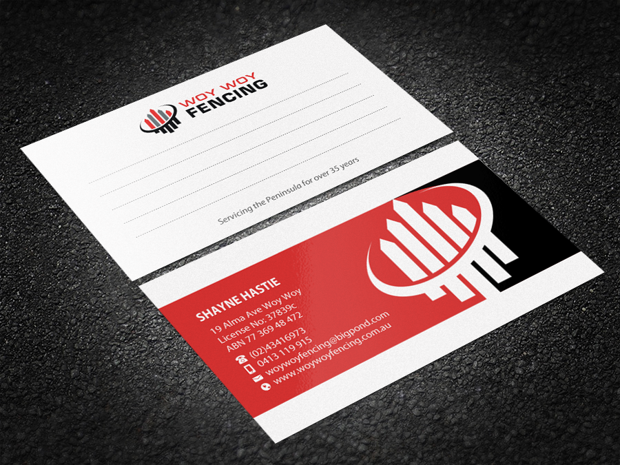 Business Card Design by Brand aid for Woy Woy Fencing | Design #18761776