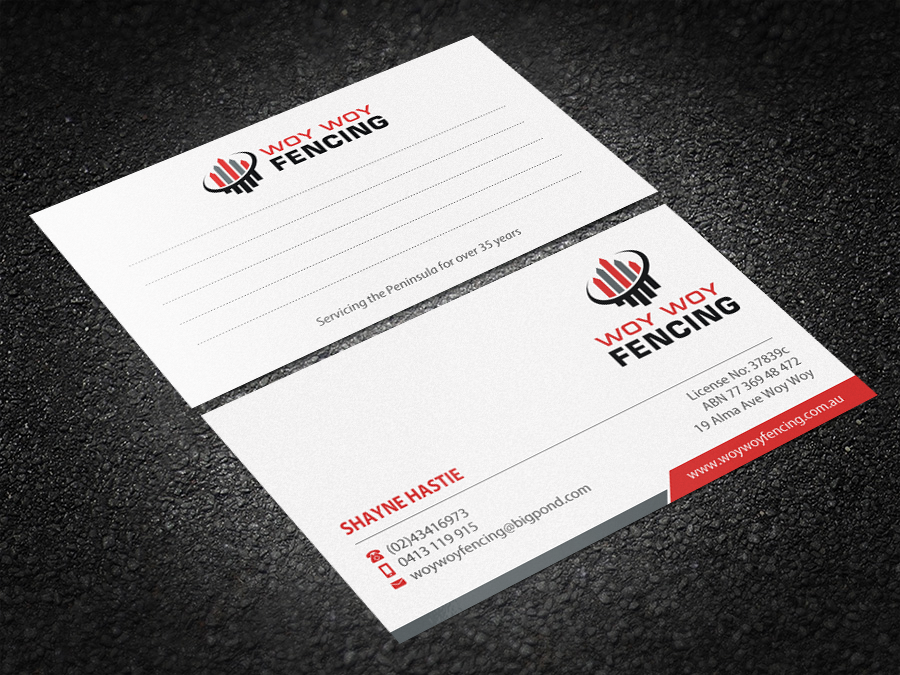 Business Card Design by Brand aid for Woy Woy Fencing | Design #18761777