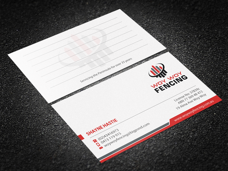 Business Card Design by Brand aid for Woy Woy Fencing | Design #18761795