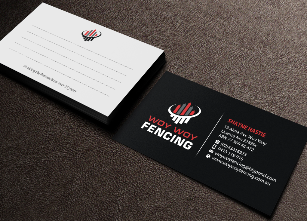 Business Card Design by Brand aid for Woy Woy Fencing | Design #18761797