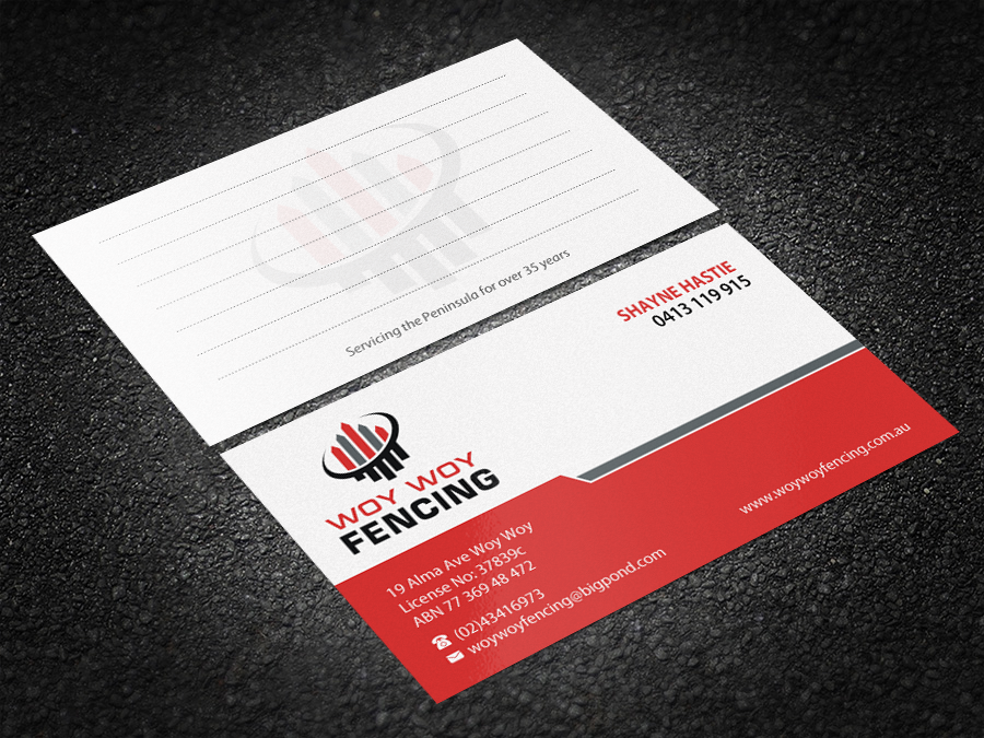 Business Card Design by Brand aid for Woy Woy Fencing | Design #18773510