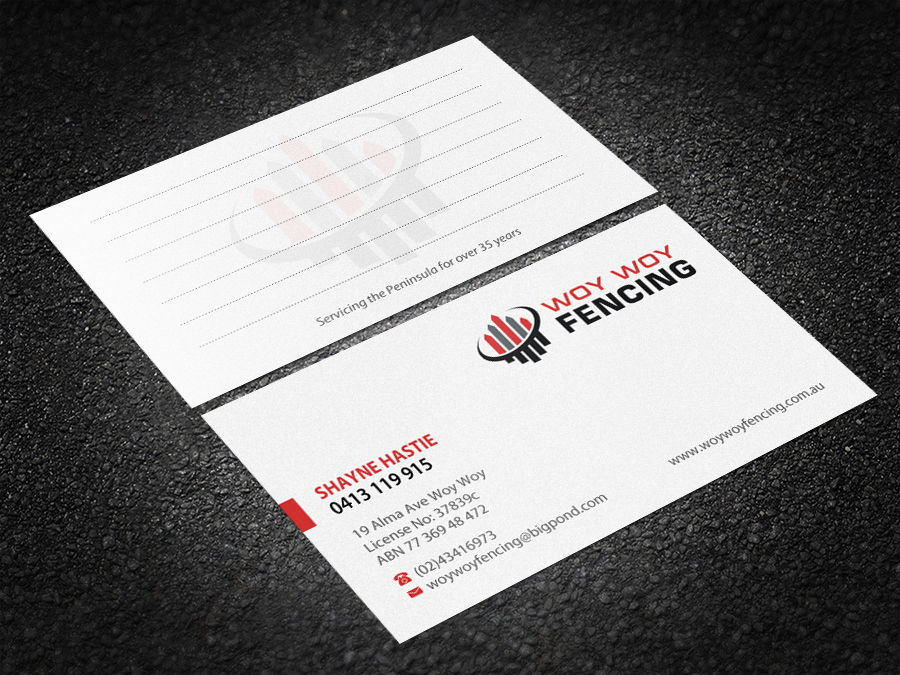 Business Card Design by Brand aid for Woy Woy Fencing | Design #18773511