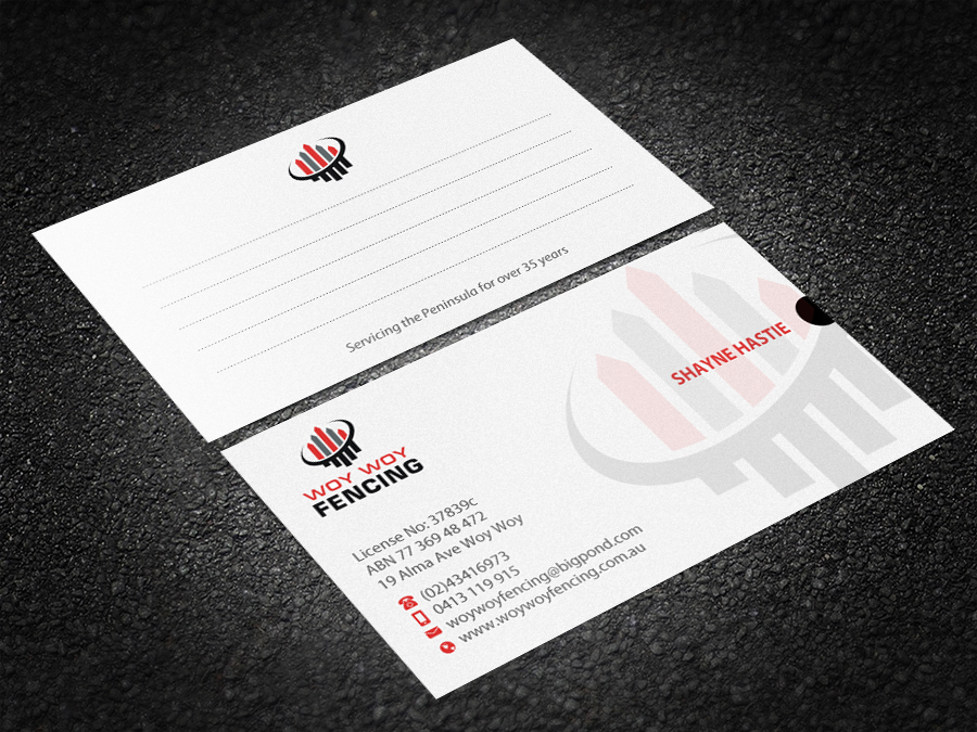 Business Card Design by Brand aid for Woy Woy Fencing | Design #18773533