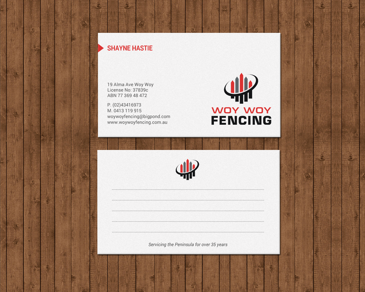 Business Card Design by chandrayaan.creative for Woy Woy Fencing | Design #18717662