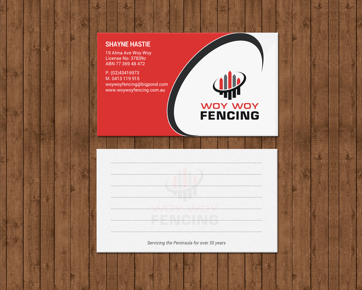 Diseño de Tarjeta de Presentación por chandrayaan.creative para Woy Woy Fencing | Diseño #18717666