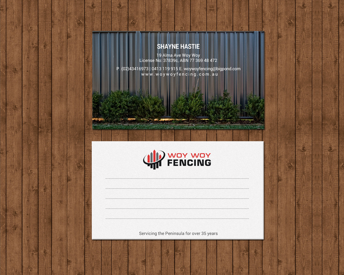 Business Card Design by chandrayaan.creative for Woy Woy Fencing | Design #18720861