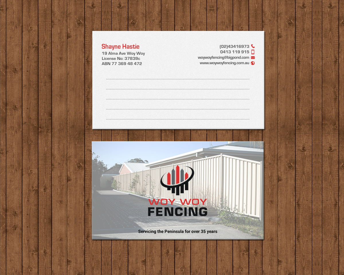 Business Card Design by chandrayaan.creative for Woy Woy Fencing | Design #18720862