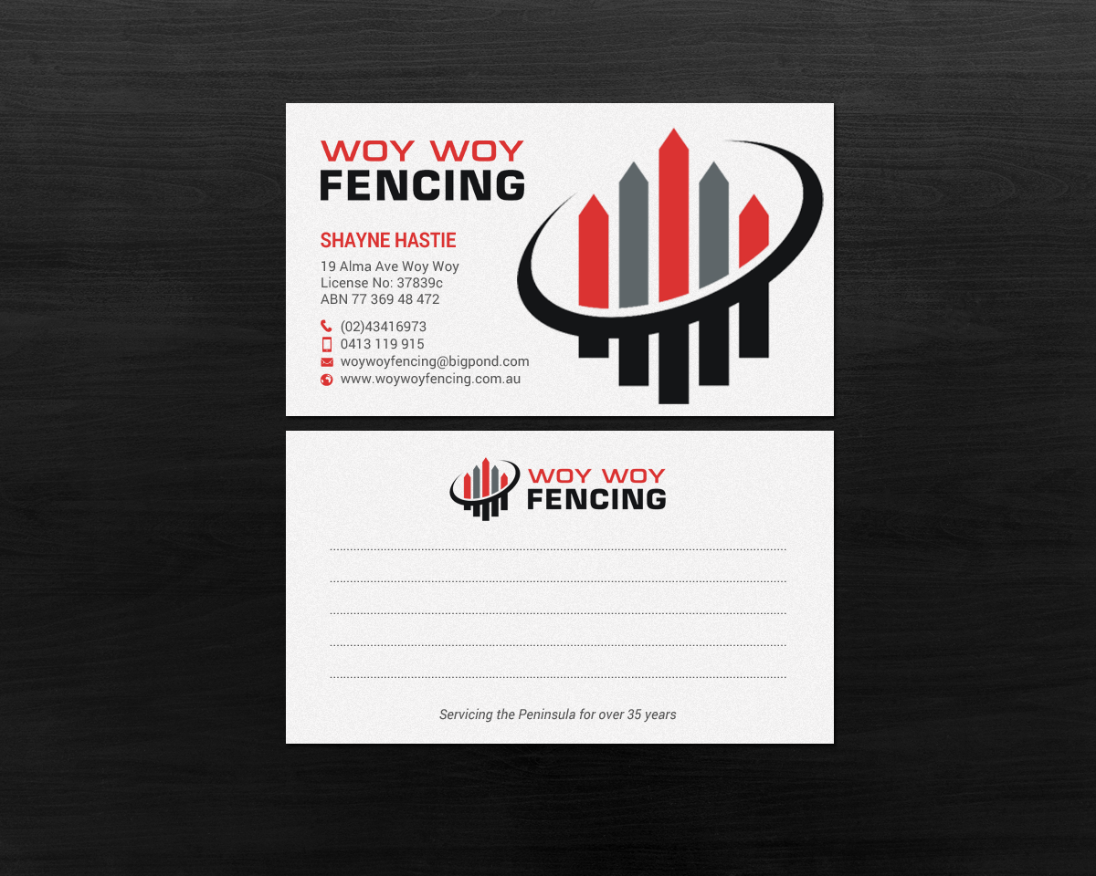 Diseño de Tarjeta de Presentación por chandrayaan.creative para Woy Woy Fencing | Diseño #18722868