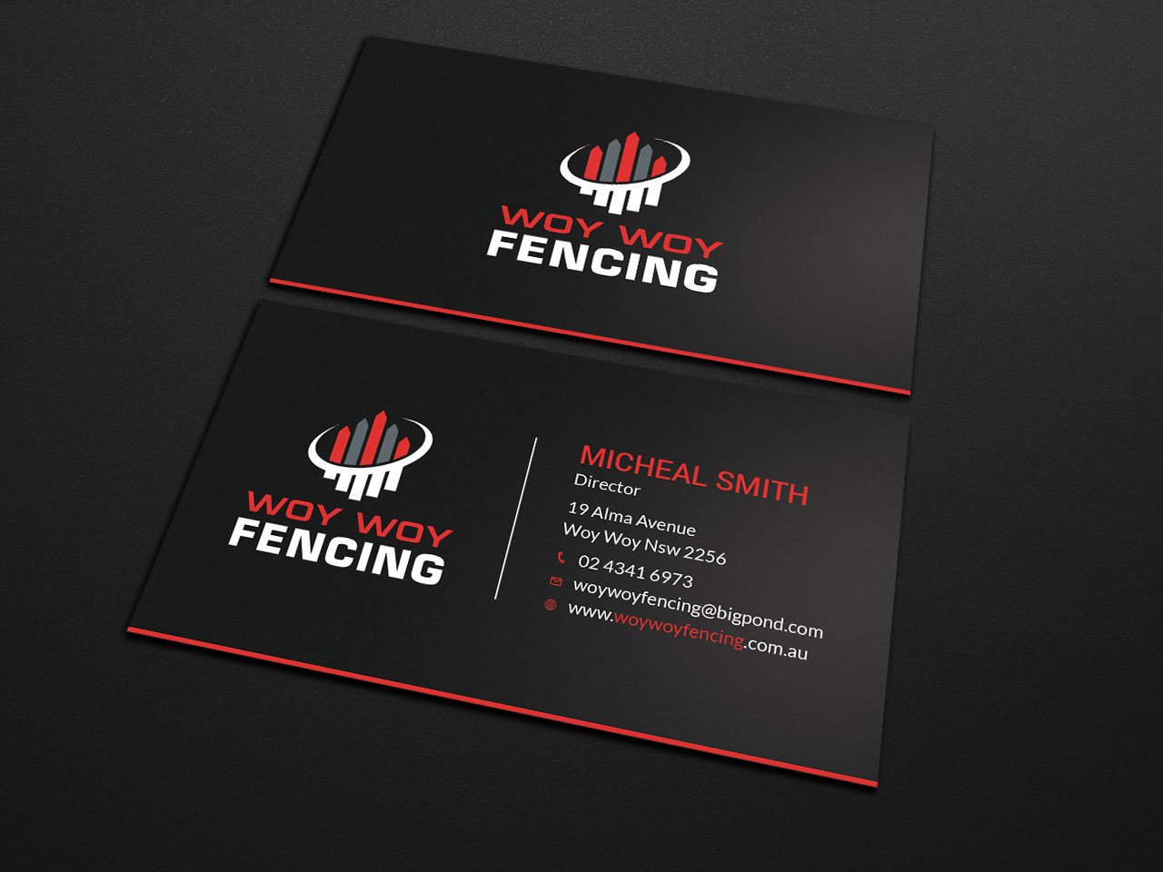 Business Card Design by Tripti Ranjan Gain for Woy Woy Fencing | Design #18717923
