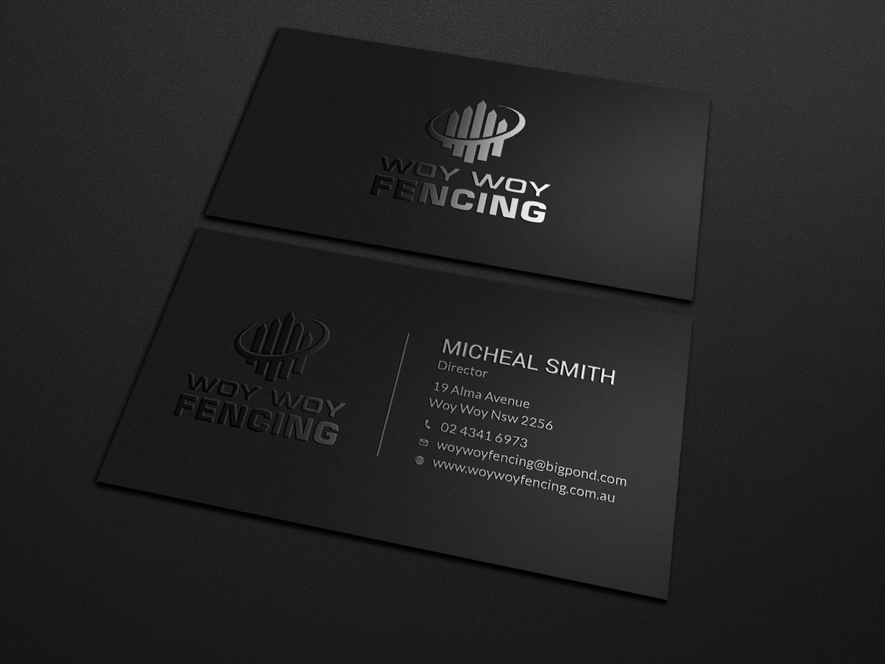 Business Card Design by Tripti Ranjan Gain for Woy Woy Fencing | Design #18717927