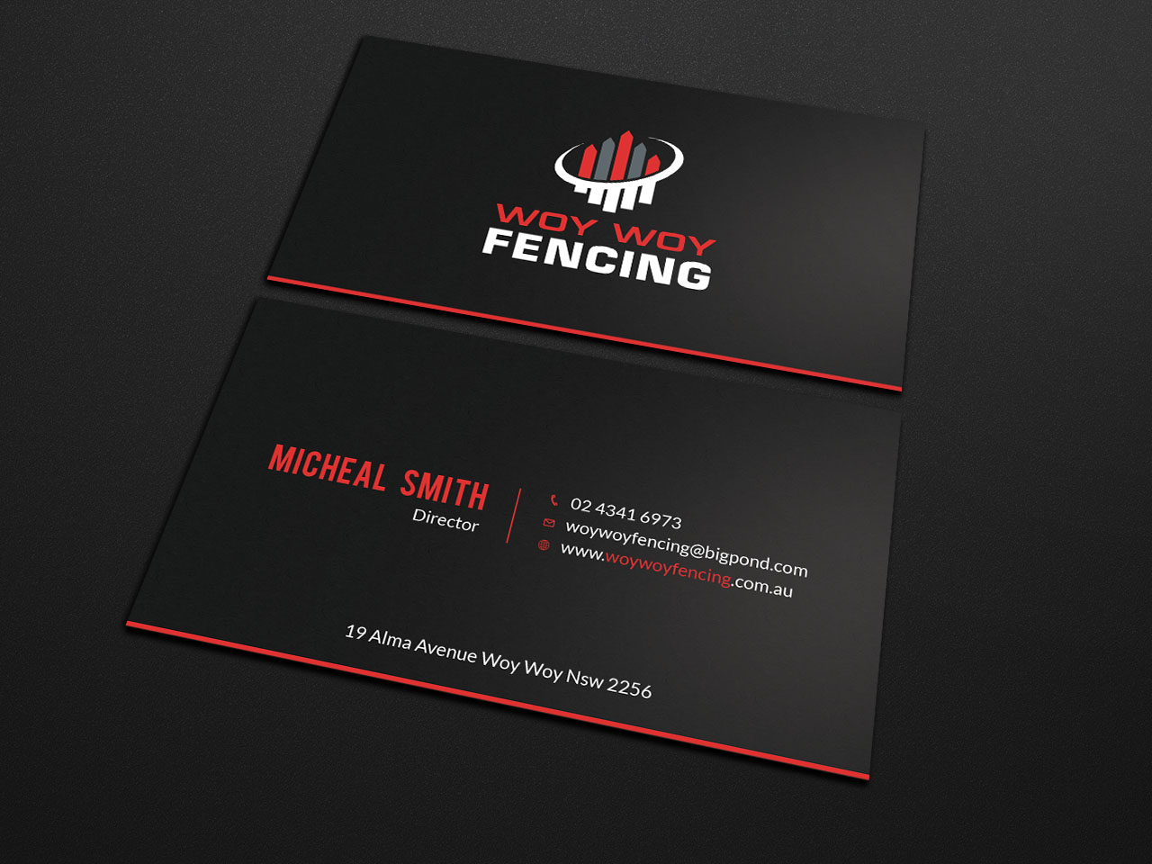 Business Card Design by Tripti Ranjan Gain for Woy Woy Fencing | Design #18717928