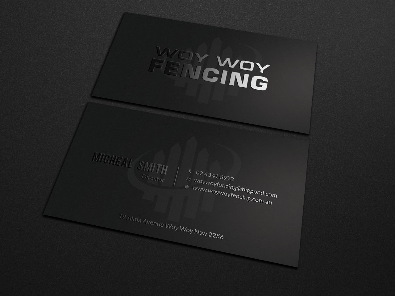 Business Card Design by Tripti Ranjan Gain for Woy Woy Fencing | Design #18717933
