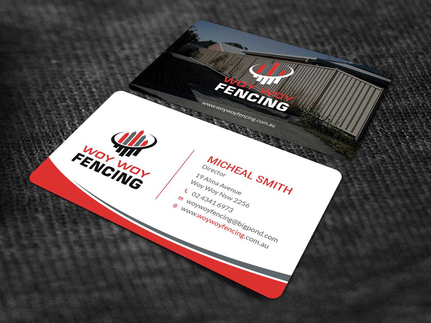 Business Card Design by Tripti Ranjan Gain for Woy Woy Fencing | Design #18717934