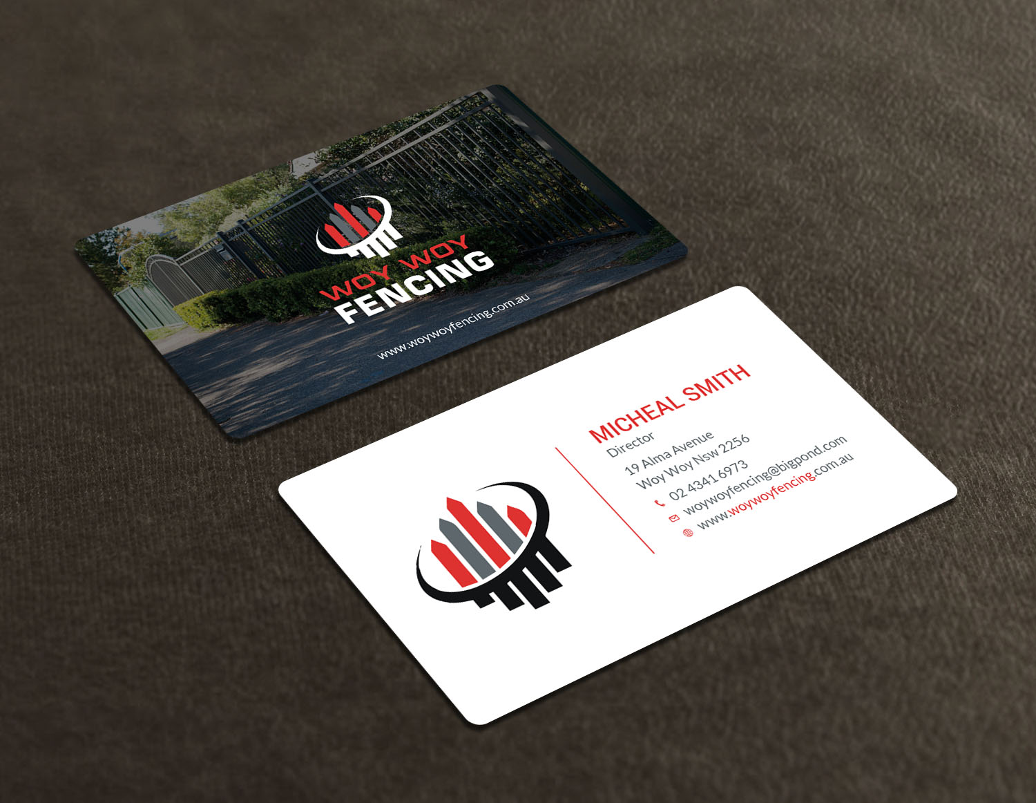 Business Card Design by Tripti Ranjan Gain for Woy Woy Fencing | Design #18717935