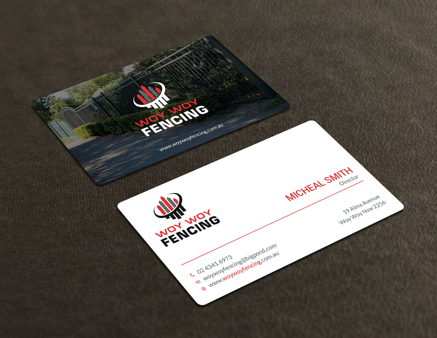 Business Card Design by Tripti Ranjan Gain for Woy Woy Fencing | Design #18717936