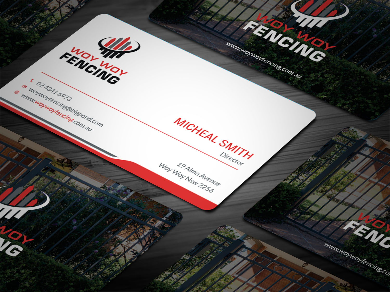 Business Card Design by Tripti Ranjan Gain for Woy Woy Fencing | Design #18717942