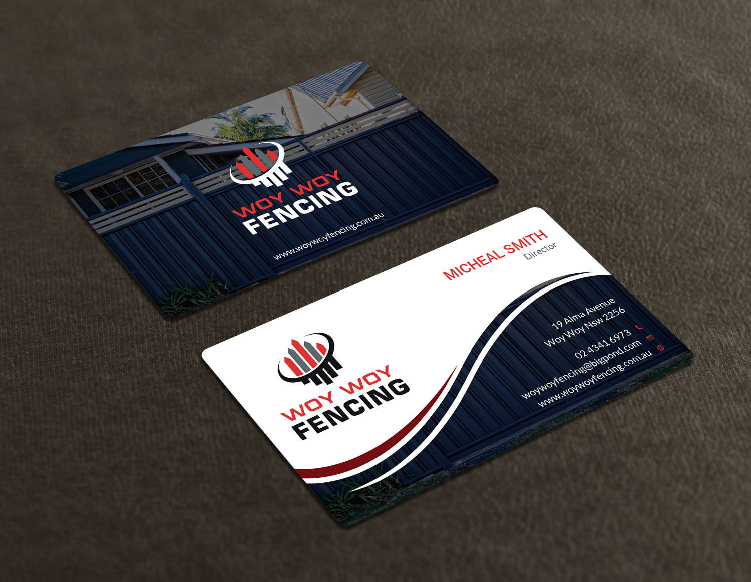 Business Card Design by Tripti Ranjan Gain for Woy Woy Fencing | Design #18717956