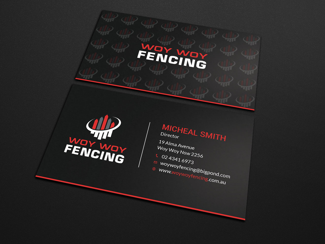 Business Card Design by Tripti Ranjan Gain for Woy Woy Fencing | Design #18717972