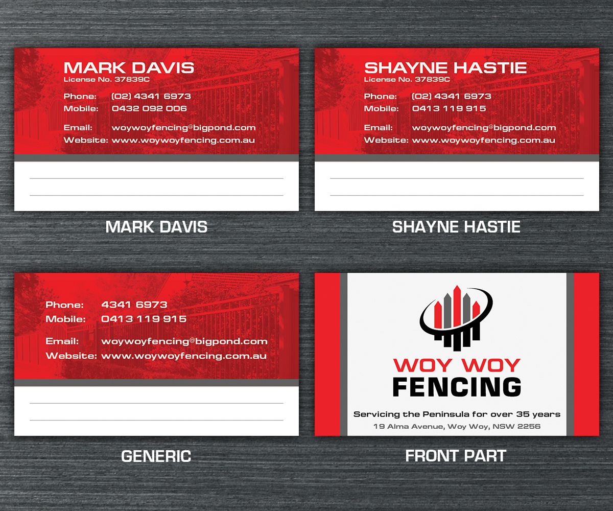 Diseño de Tarjeta de Presentación por Vince Mirano Designs para Woy Woy Fencing | Diseño #18792687