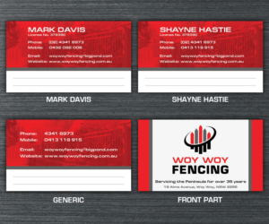Diseño de Tarjeta de Presentación por Vince_Mirano para Woy Woy Fencing | Diseño #18792687