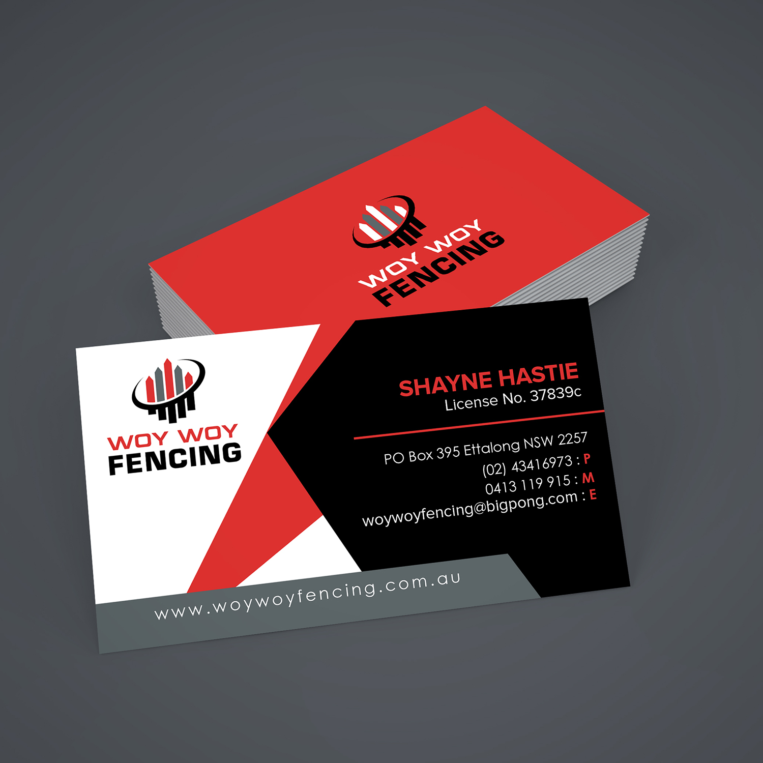 Business Card Design by Maxo-Biz for Woy Woy Fencing | Design #18777871