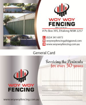 Business Card Design by art  X for Woy Woy Fencing | Design: #18762221