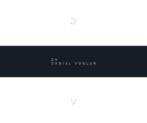 DANIEL VOGLER (the logo should come with an icon design for the initials DV and the full name in all caps written below) | Logo Design by Vetroff
