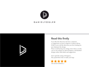DANIEL VOGLER (the logo should come with an icon design for the initials DV and the full name in all caps written below) | Logo Design by Atvento Graphics