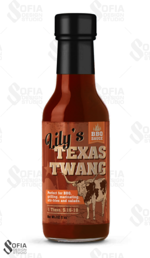 Lily’s Texas Twang BBQ sauce fool label | Diseño de Etiqueta por SofiaDesignStudio