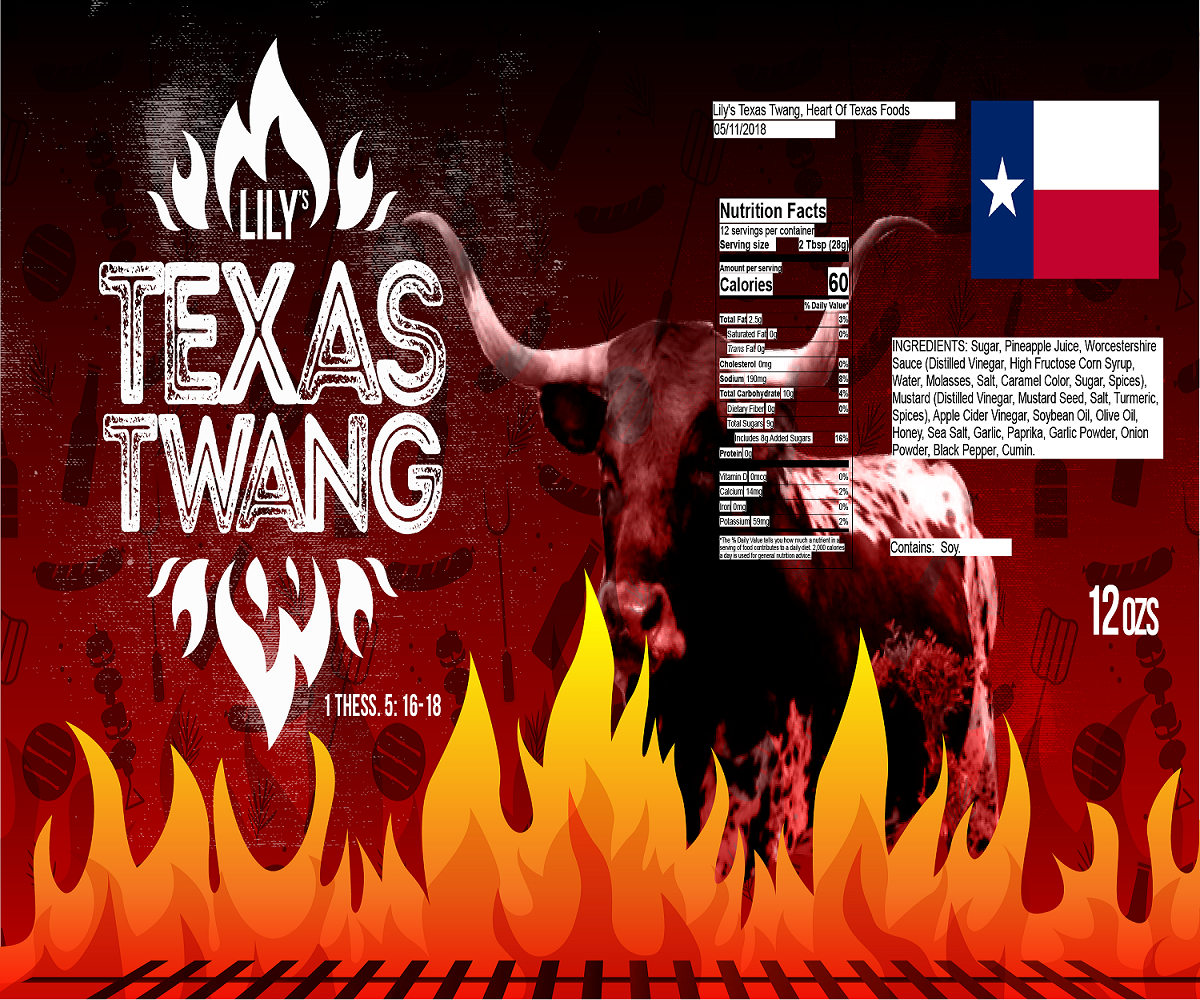 Etikett-Design von veeBC für Heart of Texas Foods | Design #18866662
