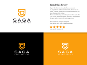 Saga Construction | Logo Design by Atvento Graphics